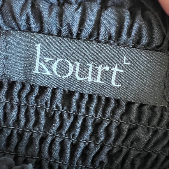 Kourt Portia Mini Dress Black Swiss Dot Classic Preppy Womens L - Picture 13 of 14